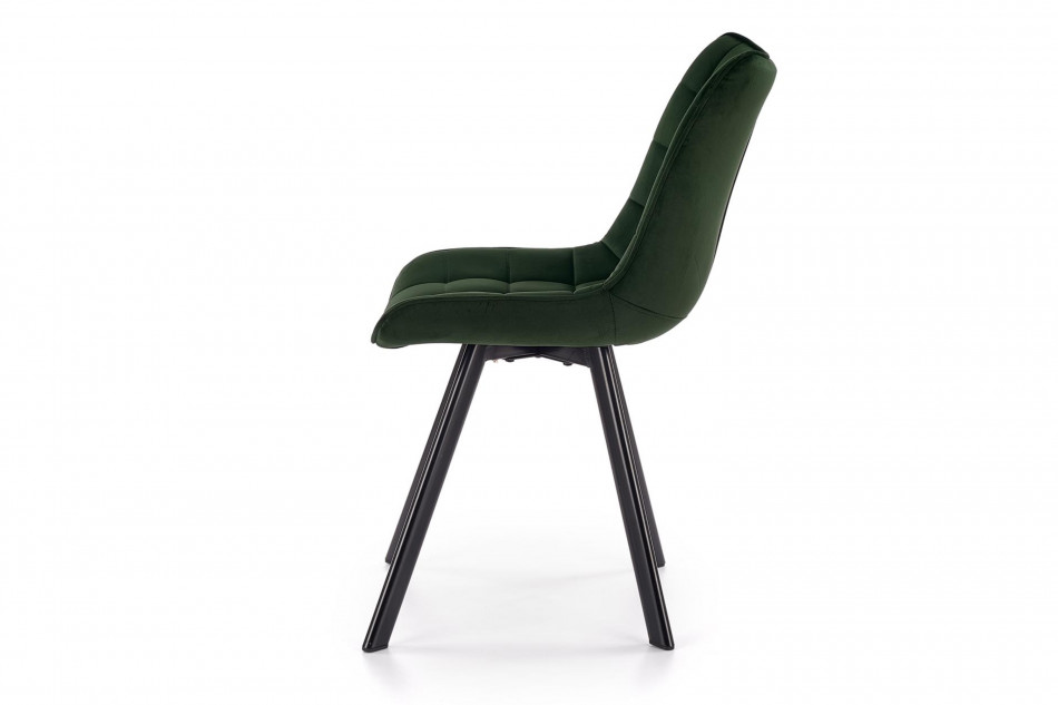 BELISSI Proste krzesło do salonu welur butelkowa zieleń ciemny zielony - zdjęcie 2