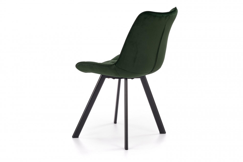 BELISSI Proste krzesło do salonu welur butelkowa zieleń ciemny zielony - zdjęcie 3