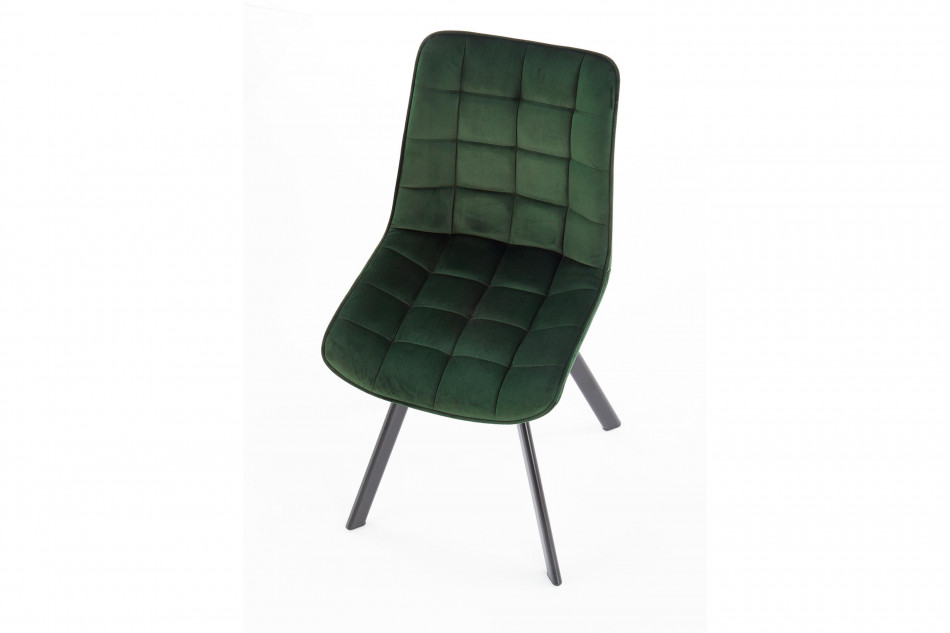 BELISSI Proste krzesło do salonu welur butelkowa zieleń ciemny zielony - zdjęcie 5
