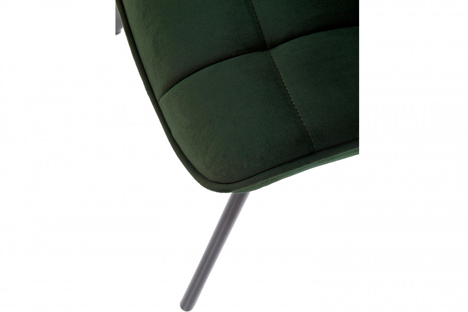BELISSI Proste krzesło do salonu welur butelkowa zieleń ciemny zielony - zdjęcie 6