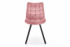 BELISSI Proste krzesło do salonu welur różowe różowy - zdjęcie 2
