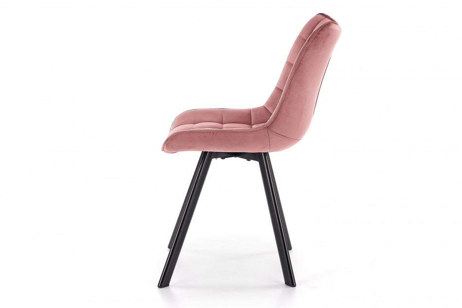 BELISSI Proste krzesło do salonu welur różowe różowy - zdjęcie 2