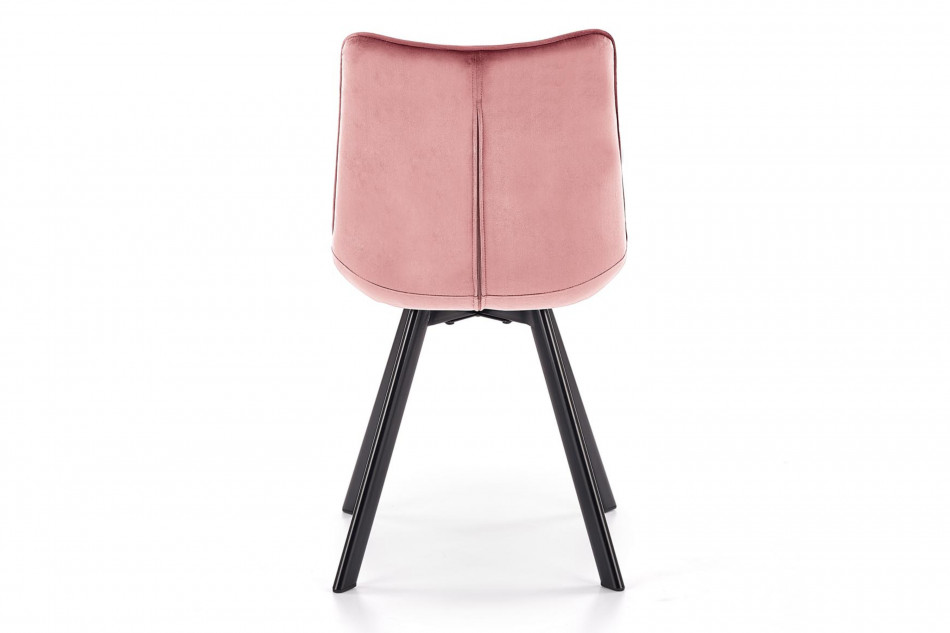 BELISSI Proste krzesło do salonu welur różowe różowy - zdjęcie 4