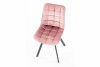 BELISSI Proste krzesło do salonu welur różowe różowy - zdjęcie 6