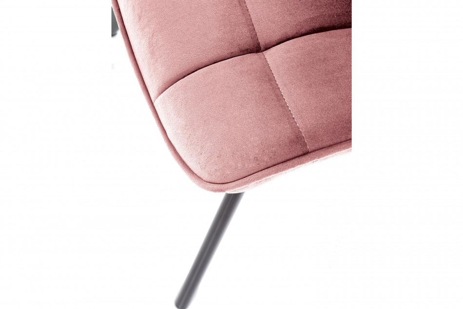 BELISSI Proste krzesło do salonu welur różowe różowy - zdjęcie 6