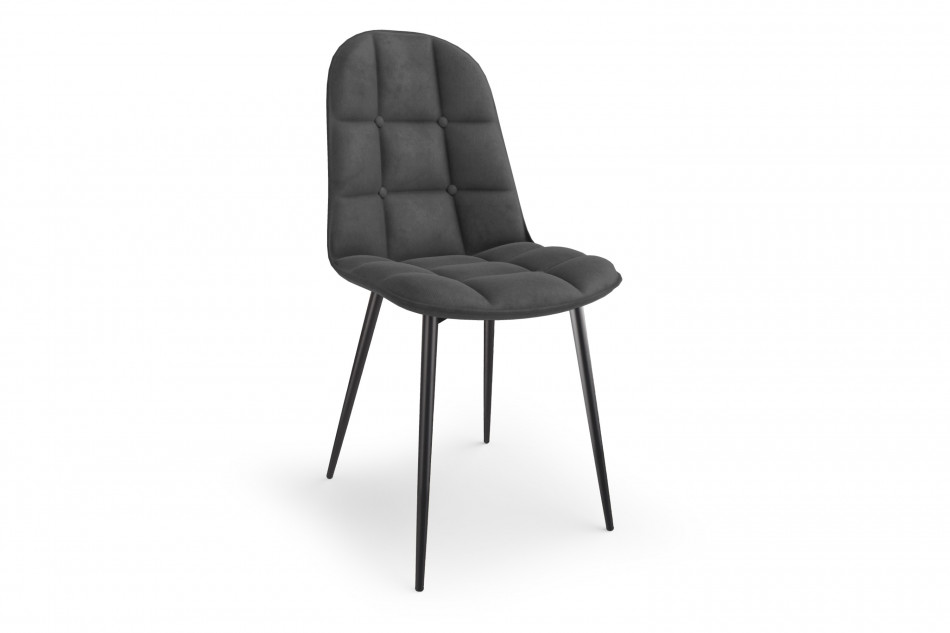 DORFI Krzesło tapicerowane na stalowych nogach szare szary - zdjęcie