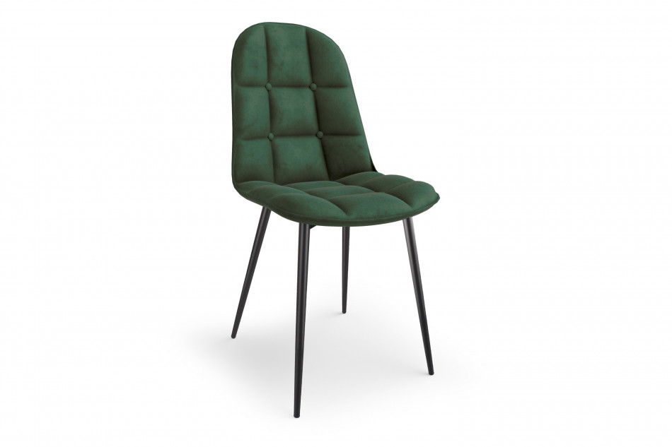 DORFI Krzesło tapicerowane na stalowych nogach butelkowa zieleń ciemny zielony - zdjęcie