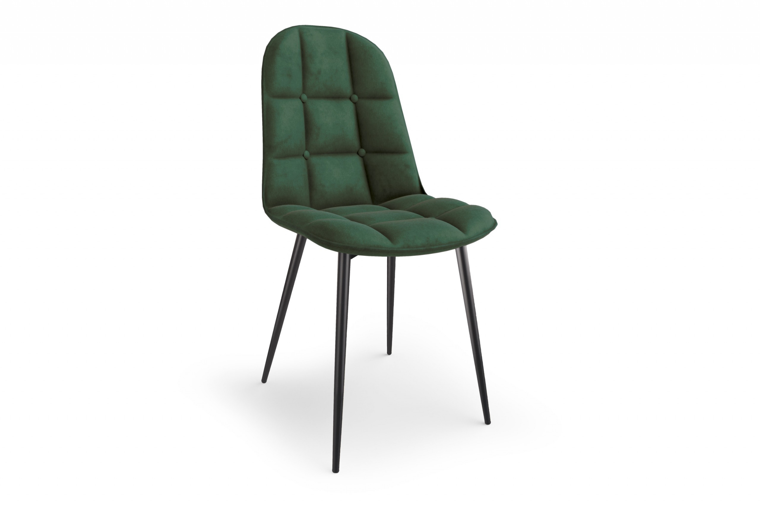 Krzesło tapicerowane na stalowych nogach butelkowa zieleń