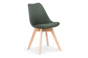 ABRAMIS, https://konsimo.pl/kolekcja/abramis/ Skandynawskie krzesło tapicerowane drewniane nogi zielone zielony - zdjęcie