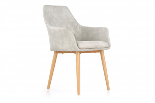 MIMBO, https://konsimo.pl/kolekcja/mimbo/ Skandynawskie krzesło ekoskóra na stalowych nogach szare szary - zdjęcie