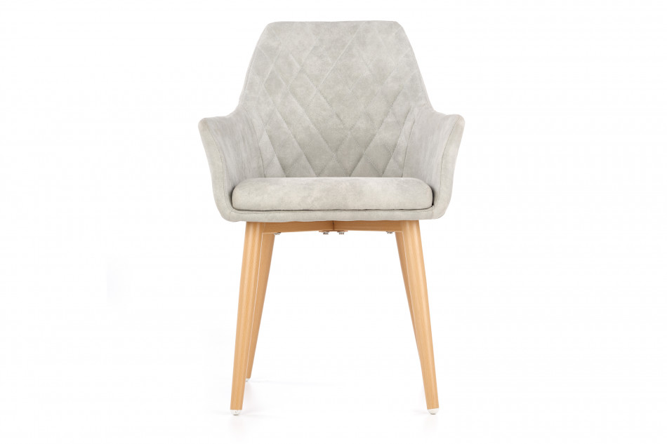 MIMBO Skandynawskie krzesło ekoskóra na stalowych nogach szare szary - zdjęcie 1