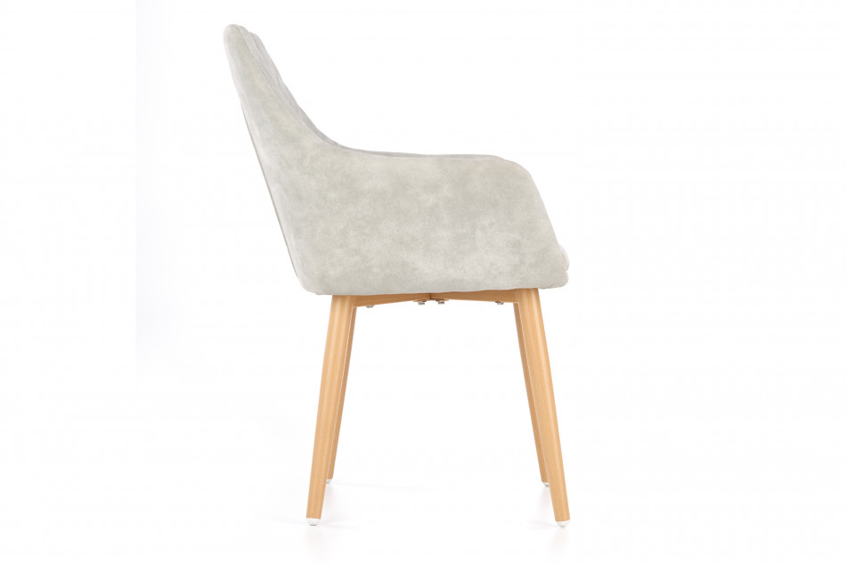 MIMBO Skandynawskie krzesło ekoskóra na stalowych nogach szare szary - zdjęcie 2