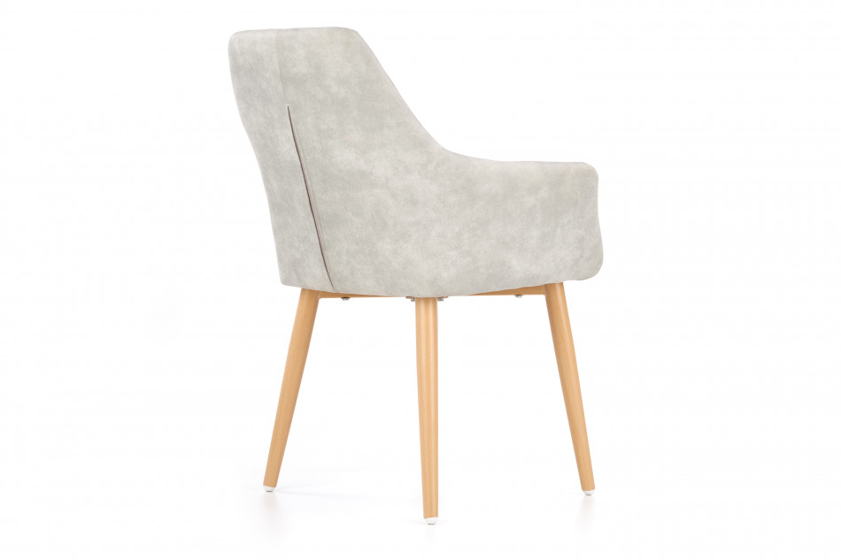 MIMBO Skandynawskie krzesło ekoskóra na stalowych nogach szare szary - zdjęcie 3