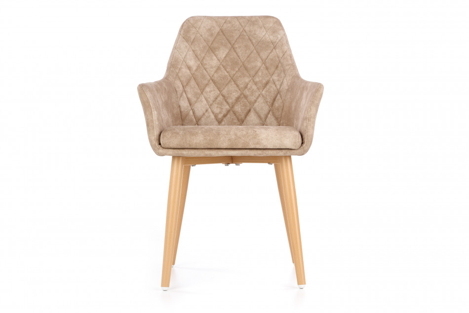 MIMBO Skandynawskie krzesło ekoskóra na stalowych nogach beżowe beżowy - zdjęcie 1