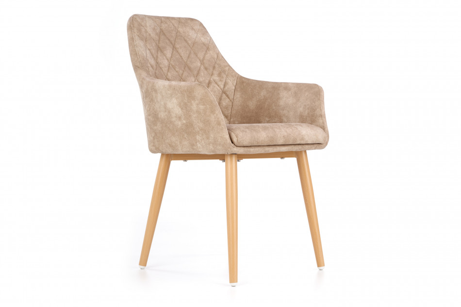 MIMBO Skandynawskie krzesło ekoskóra na stalowych nogach beżowe beżowy - zdjęcie 2