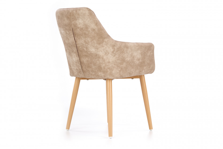 MIMBO Skandynawskie krzesło ekoskóra na stalowych nogach beżowe beżowy - zdjęcie 3
