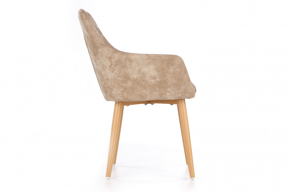 MIMBO Skandynawskie krzesło ekoskóra na stalowych nogach beżowe beżowy - zdjęcie 4