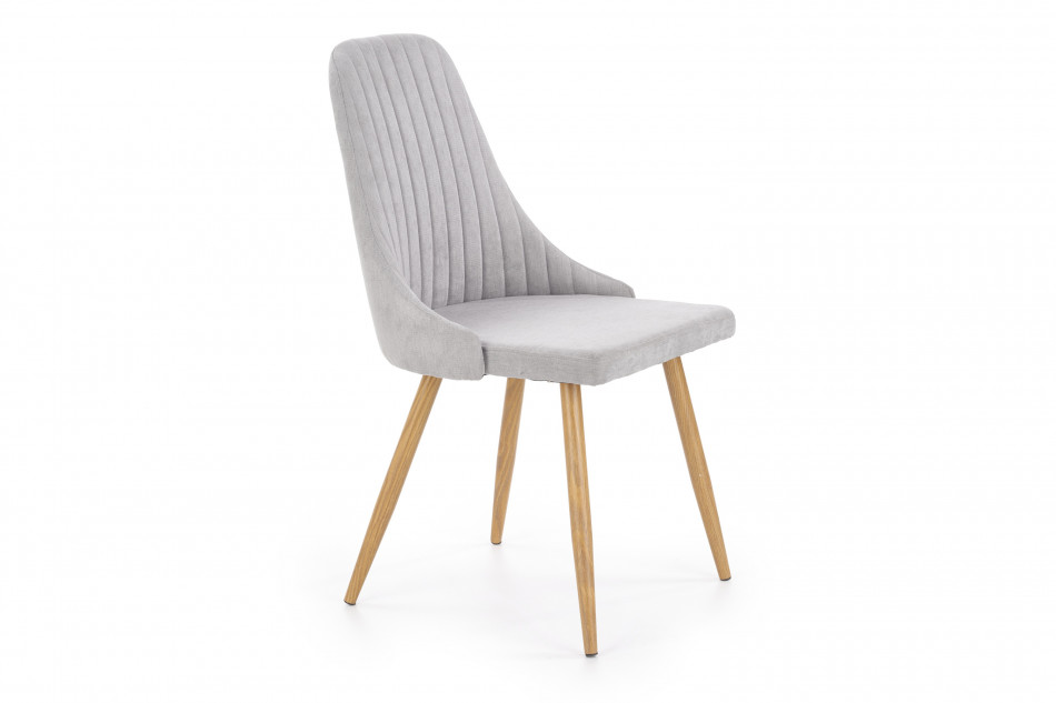 NUBILI Skandynawskie proste krzesło tapicerowane jasnoszare jasny szary - zdjęcie 0
