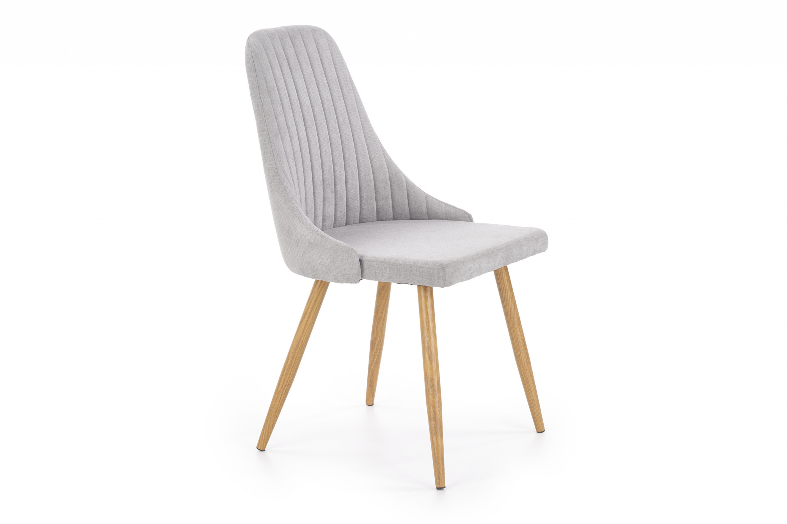 Skandynawskie proste krzesło tapicerowane jasnoszare