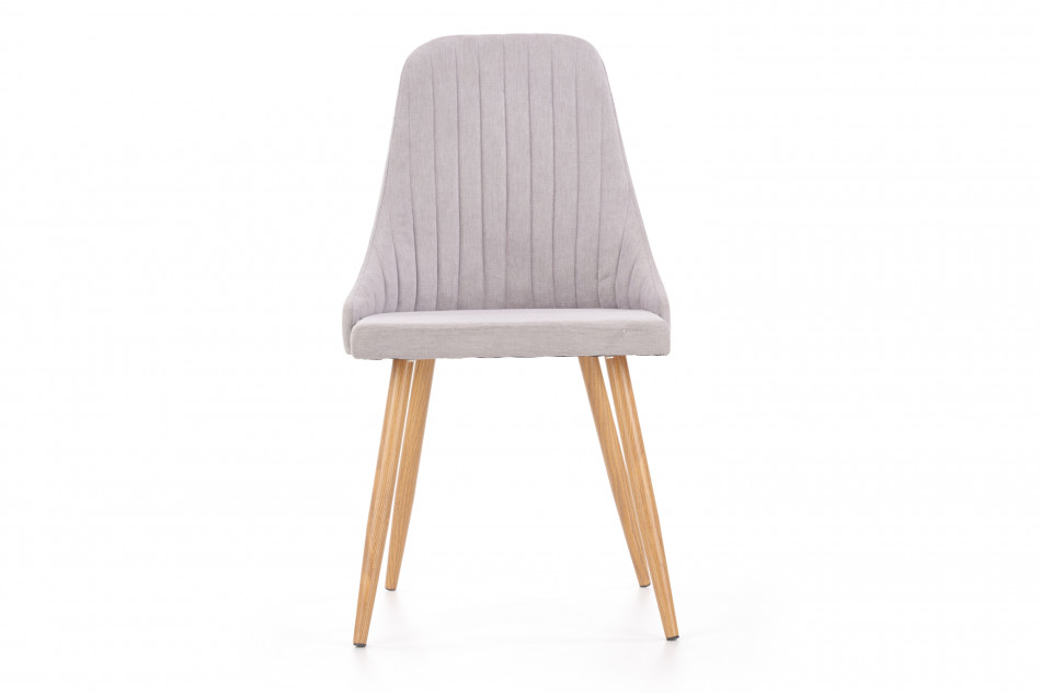 NUBILI Skandynawskie proste krzesło tapicerowane jasnoszare jasny szary - zdjęcie 1