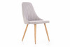 NUBILI Skandynawskie proste krzesło tapicerowane jasnoszare jasny szary - zdjęcie 3