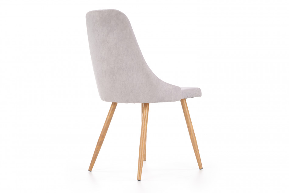 NUBILI Skandynawskie proste krzesło tapicerowane jasnoszare jasny szary - zdjęcie 4