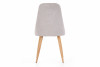 NUBILI Skandynawskie proste krzesło tapicerowane jasnoszare jasny szary - zdjęcie 6