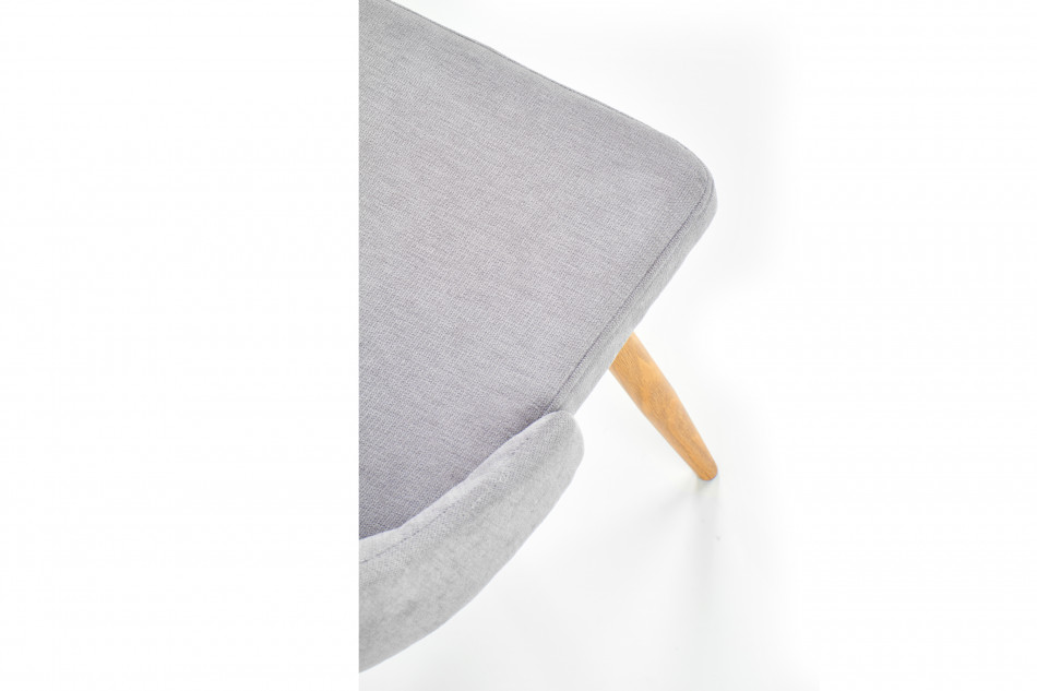 NUBILI Skandynawskie proste krzesło tapicerowane jasnoszare jasny szary - zdjęcie 6