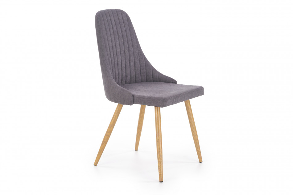 NUBILI Skandynawskie proste krzesło tapicerowane szare ciemny szary - zdjęcie 0