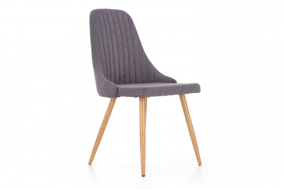 NUBILI Skandynawskie proste krzesło tapicerowane szare ciemny szary - zdjęcie 2