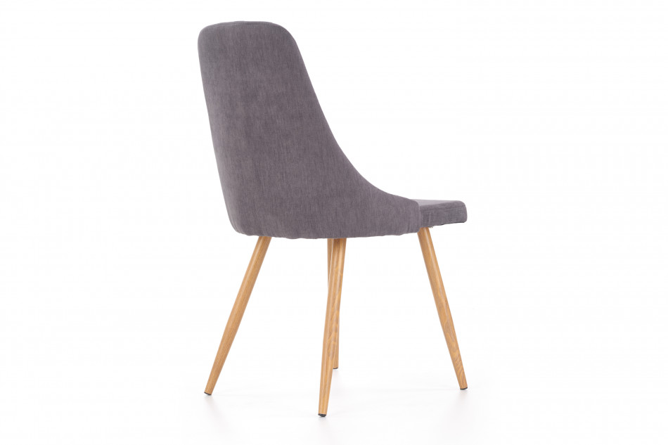 NUBILI Skandynawskie proste krzesło tapicerowane szare ciemny szary - zdjęcie 3