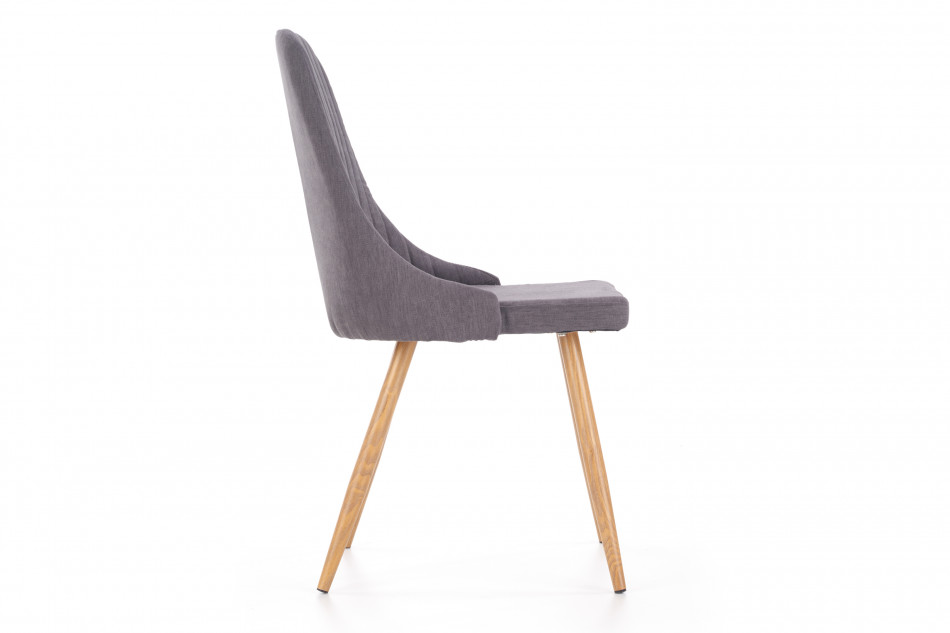 NUBILI Skandynawskie proste krzesło tapicerowane szare ciemny szary - zdjęcie 4