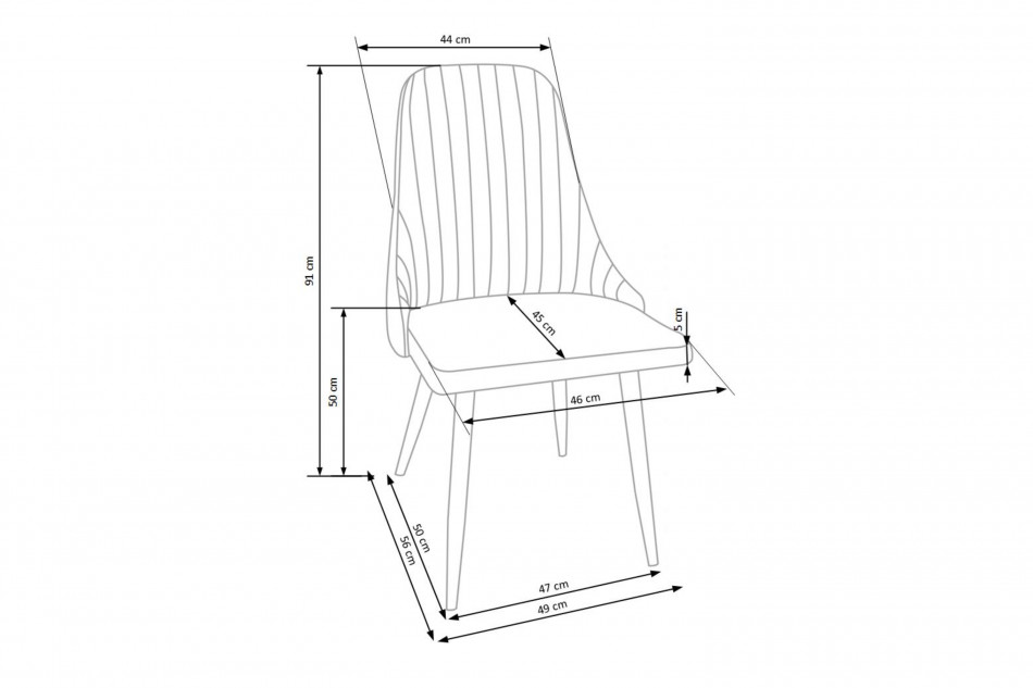 NUBILI Skandynawskie proste krzesło tapicerowane beżowe beżowy - zdjęcie 1