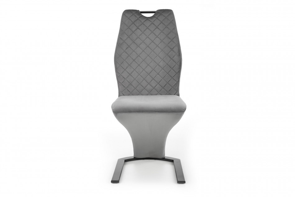 NELLA Nowoczesne wygięte krzesło tapicerowane szare szary - zdjęcie 1