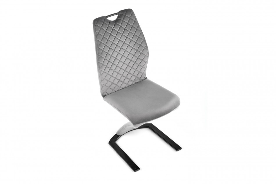 NELLA Nowoczesne wygięte krzesło tapicerowane szare szary - zdjęcie 5