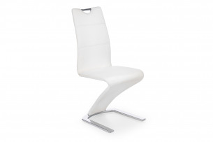 AFINI, https://konsimo.pl/kolekcja/afini/ Nowoczesne wygięte krzesło ekoskóra białe biały - zdjęcie