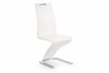 TIMUS Nowoczesne wygięte krzesło pikowane ekoskóra białe biały - zdjęcie 1