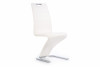 TIMUS Nowoczesne wygięte krzesło pikowane ekoskóra białe biały - zdjęcie 3