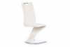 TIMUS Nowoczesne wygięte krzesło pikowane ekoskóra białe biały - zdjęcie 5