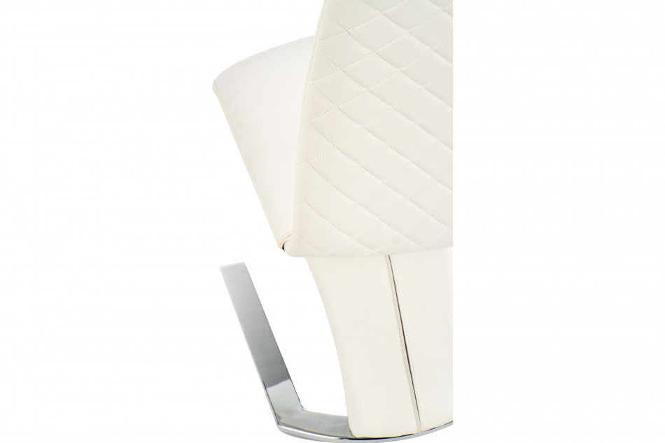 TIMUS Nowoczesne wygięte krzesło pikowane ekoskóra białe biały - zdjęcie 6