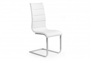 HADERO, https://konsimo.pl/kolekcja/hadero/ Krzesło z ekoskóry na metalowych nogach białe biały - zdjęcie
