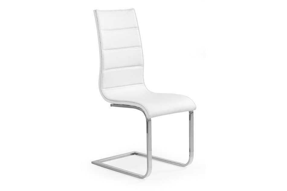 HADERO Krzesło z ekoskóry na metalowych nogach białe biały - zdjęcie 0
