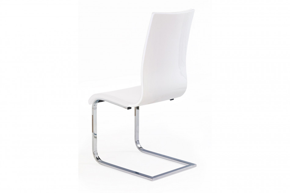 HADERO Krzesło z ekoskóry na metalowych nogach białe biały - zdjęcie 1