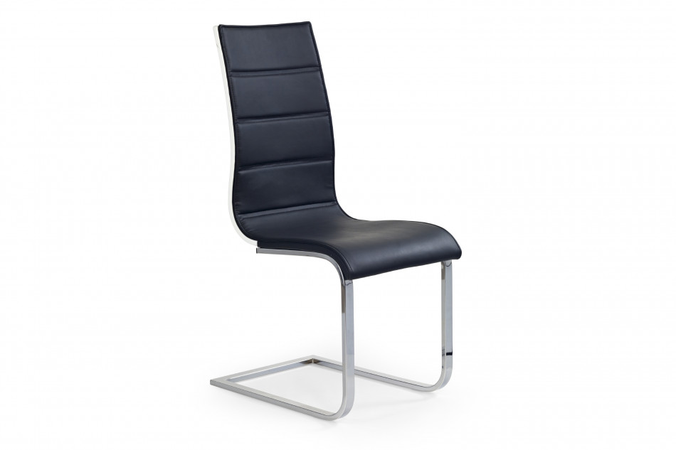 HADERO Krzesło z ekoskóry na metalowych nogach czarne czarny/biały - zdjęcie 0