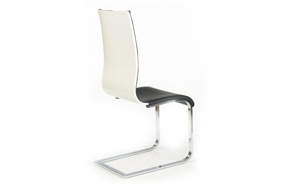 HADERO Krzesło z ekoskóry na metalowych nogach czarne czarny/biały - zdjęcie 1