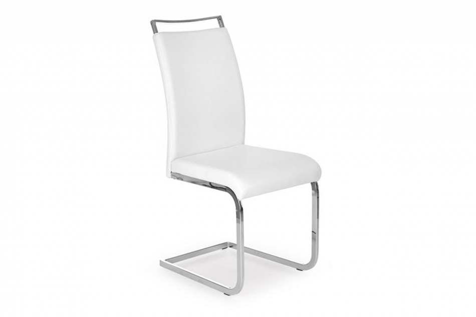 HORDI Krzesło stalowe z ekoskóry białe biały - zdjęcie 0