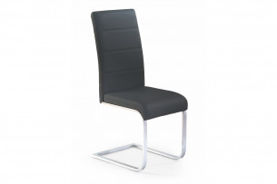 ROYLE, https://konsimo.pl/kolekcja/royle/ Stalowe krzesło tapicerwane na płozie czarne czarny - zdjęcie