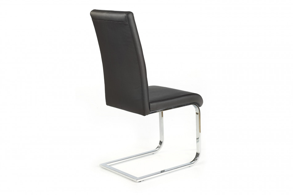 ROYLE Stalowe krzesło tapicerwane na płozie czarne czarny - zdjęcie 1