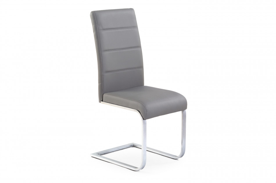 ROYLE Stalowe krzesło tapicerwane na płozie szare szary - zdjęcie