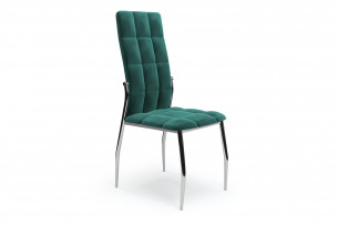 CERIN, https://konsimo.pl/kolekcja/cerin/ Stalowe krzesło tapicerowane glamour butelkowa zieleń ciemny zielony - zdjęcie